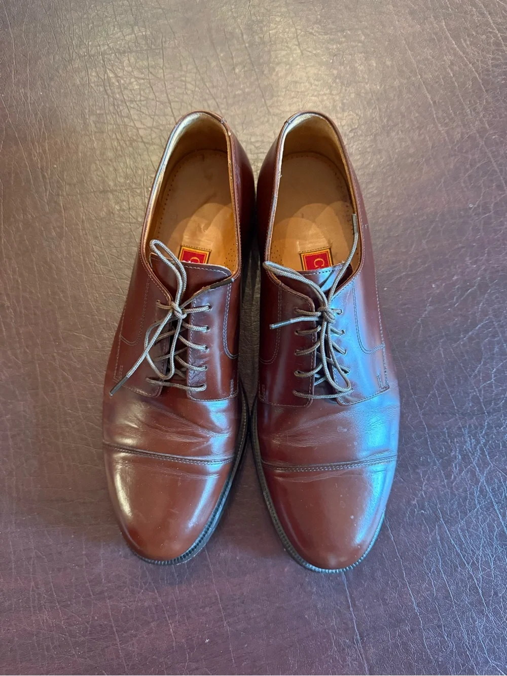 Men's Brown Leather Cole Haan Cap-Toe Oxford Dress Shoes